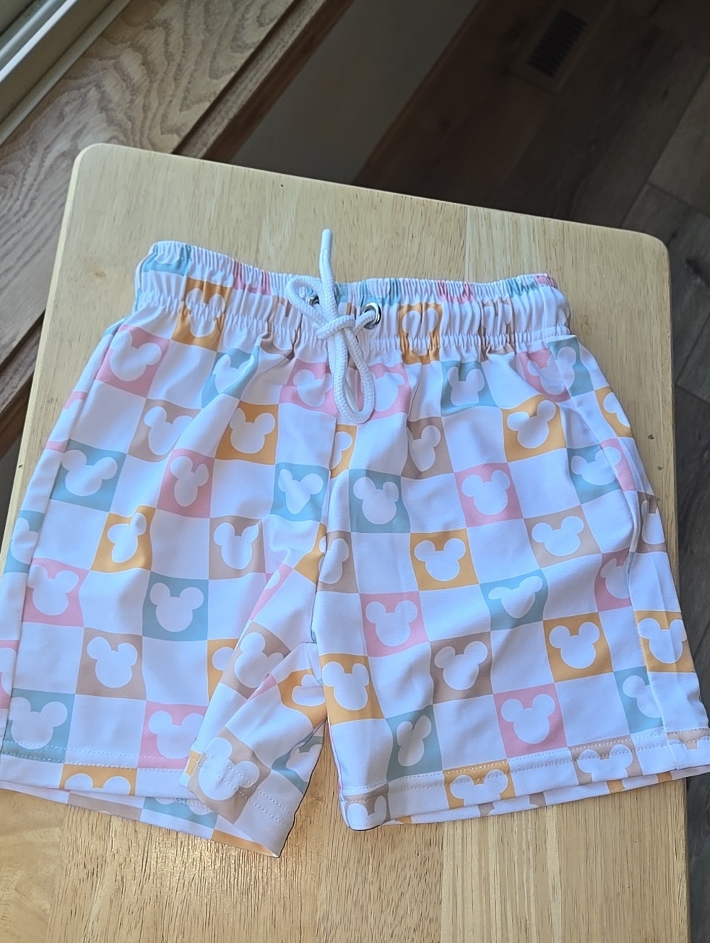 Sweet P Baby Co Mickey Swimsuit Shorts Unisex Boy Girl Size 6 7 Tie Waist Adj - Picture 14 of 14